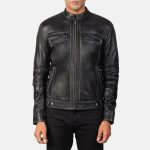 Men's Youngster Black Leather Biker Jacket