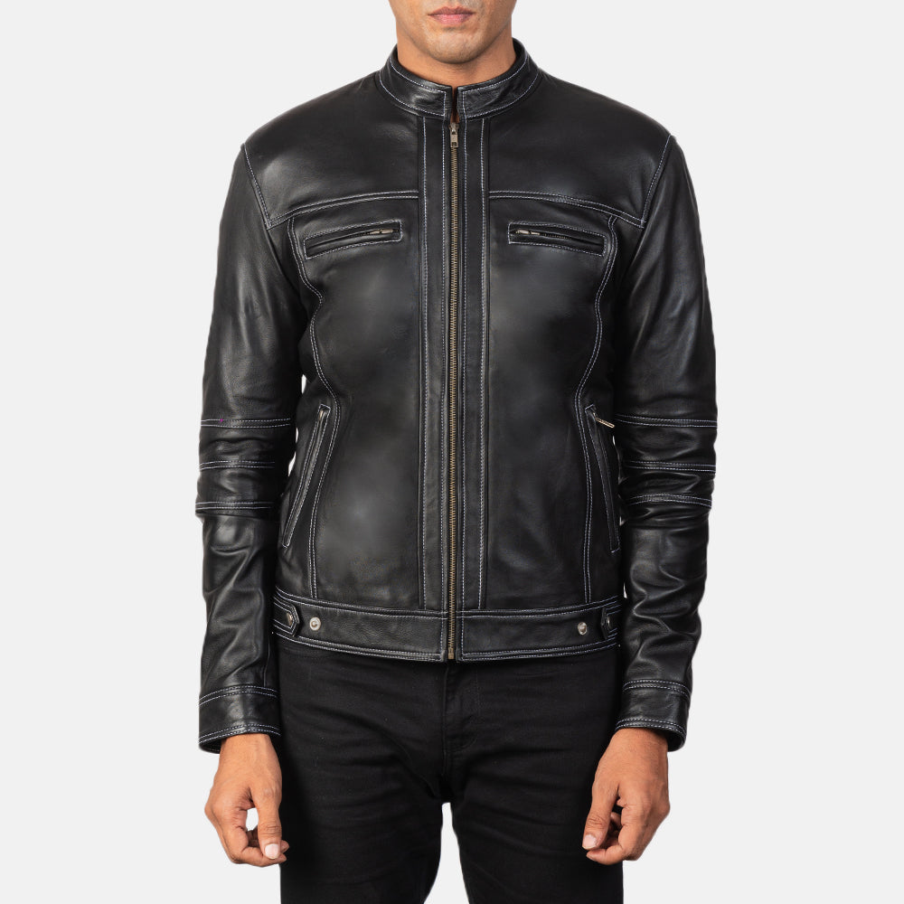 Men's Youngster Black Leather Biker Jacket