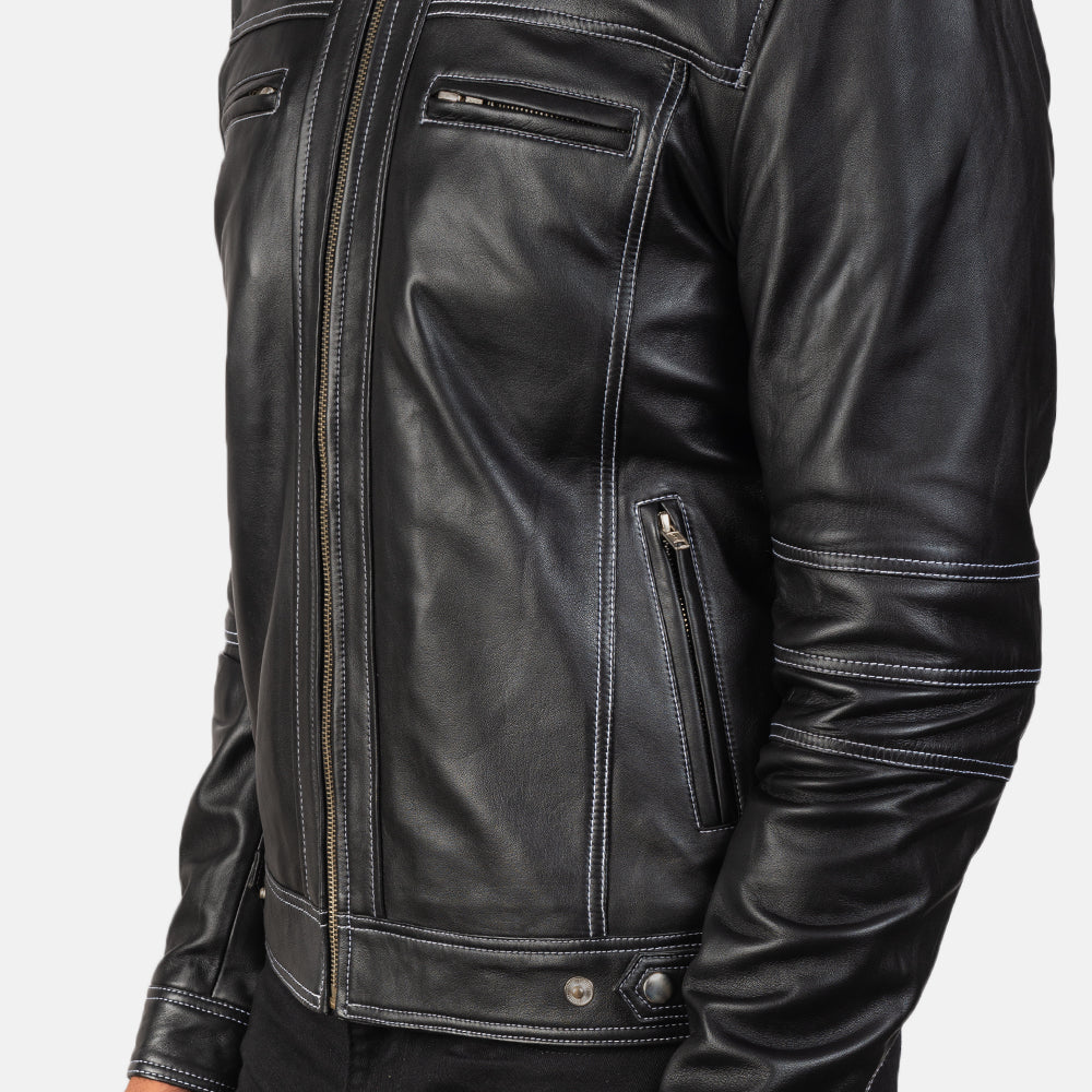 Men's Youngster Black Leather Biker Jacket