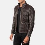 Men's Youngster Brown Leather Biker Jacket