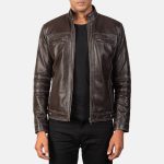 Men's Youngster Brown Leather Biker Jacket