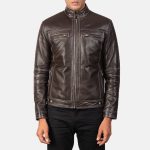 Men's Youngster Brown Leather Biker Jacket