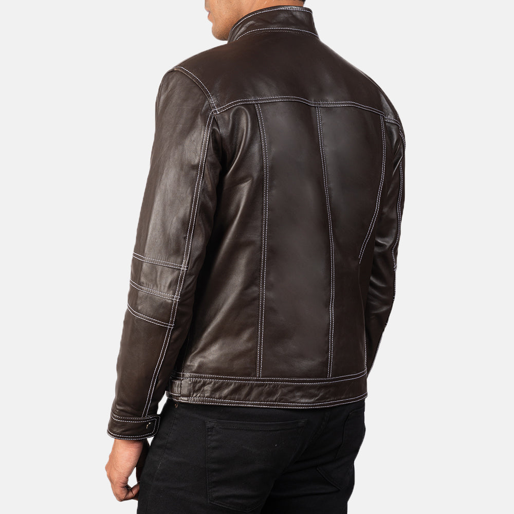 Men's Youngster Brown Leather Biker Jacket