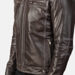 Men's Youngster Brown Leather Biker Jacket
