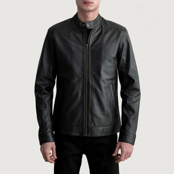 Men's Zen Black Leather Biker Jacket
