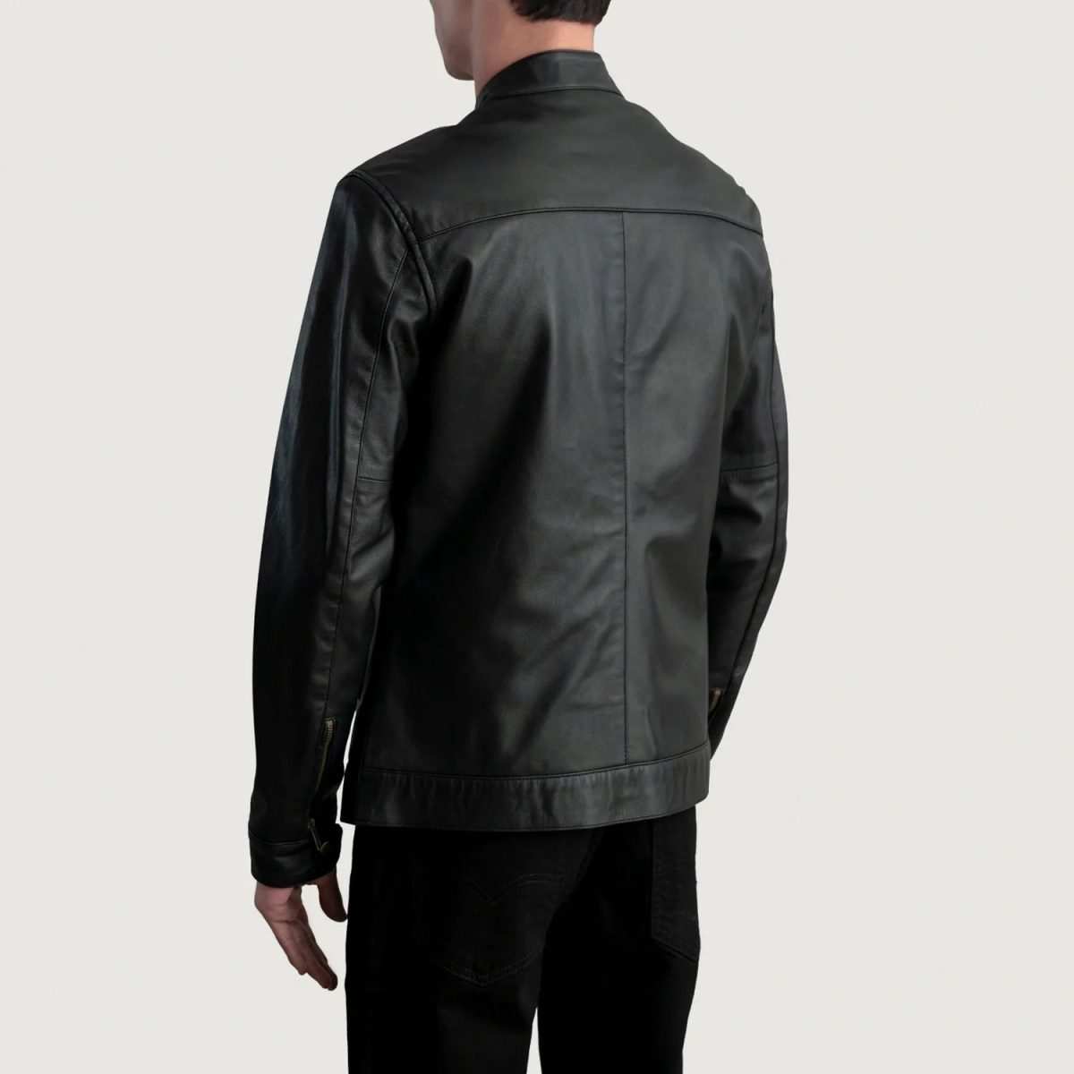 Men's Zen Black Leather Biker Jacket