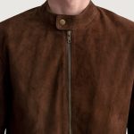 Men's Zen Brown Suede Leather Biker Jacket