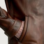 Men's Zen Distressed Brown Leather Biker Jacket