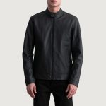Men's Zen Matte Black Leather Biker Jacket