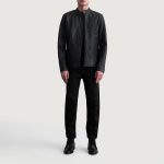 Men's Zen Matte Black Leather Biker Jacket
