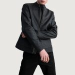 Men's Zen Tumbled Black Leather Biker Jacket