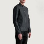 Men's Zen Tumbled Black Leather Biker Jacket