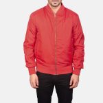 Men's Zack Red Bomber Leather Jacket