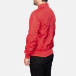 Men's Zack Red Bomber Leather Jacket