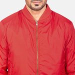 Men's Zack Red Bomber Leather Jacket