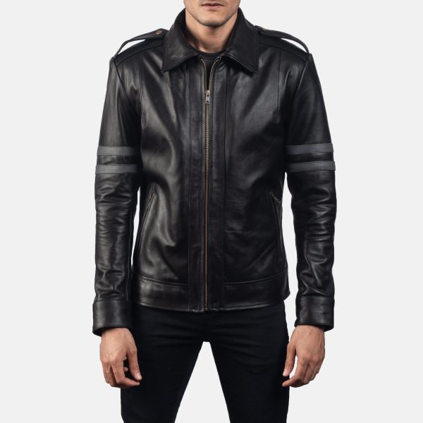 Men's Armstrong Black Leather Biker Jacket