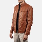 Men's Ionic Brown Leather Biker Jacket