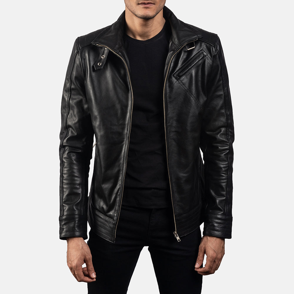 Men's Legacy Black Leather Biker Jacket