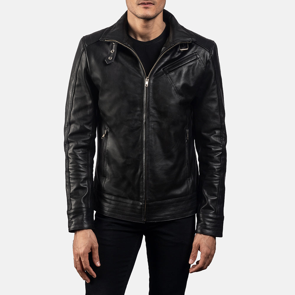 Men's Legacy Black Leather Biker Jacket