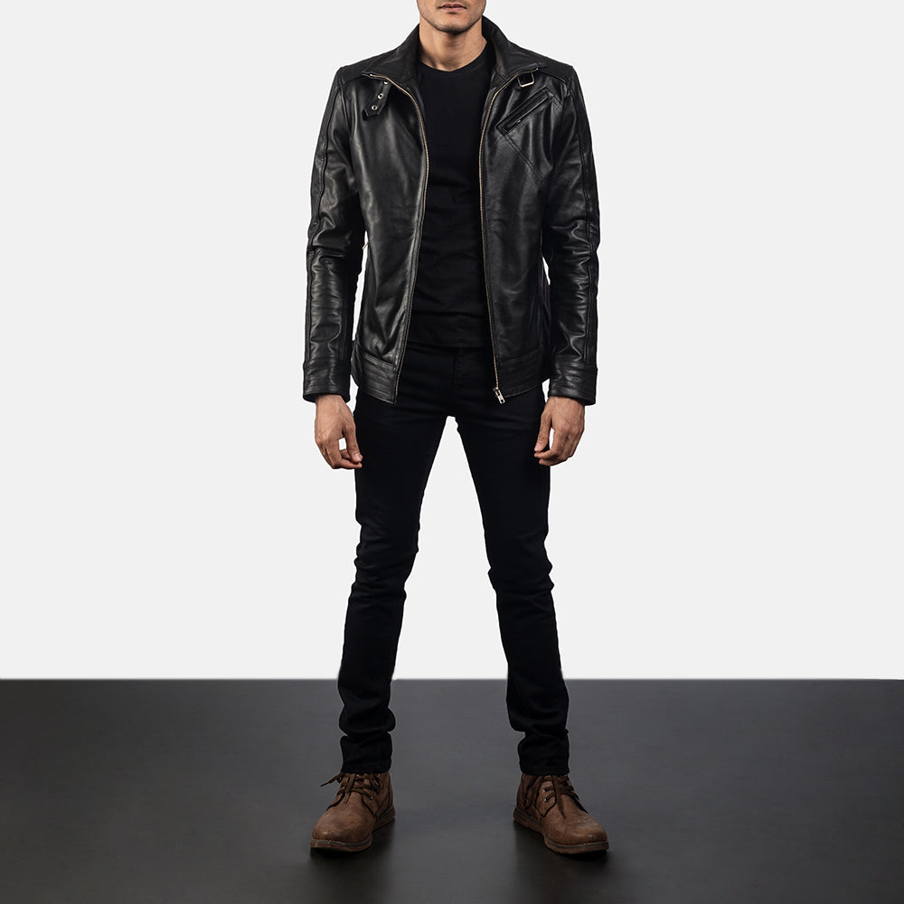 Men's Legacy Black Leather Biker Jacket