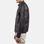 Men's Rustic Brown Leather Biker Jacket