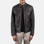 Men's Rustic Brown Leather Biker Jacket