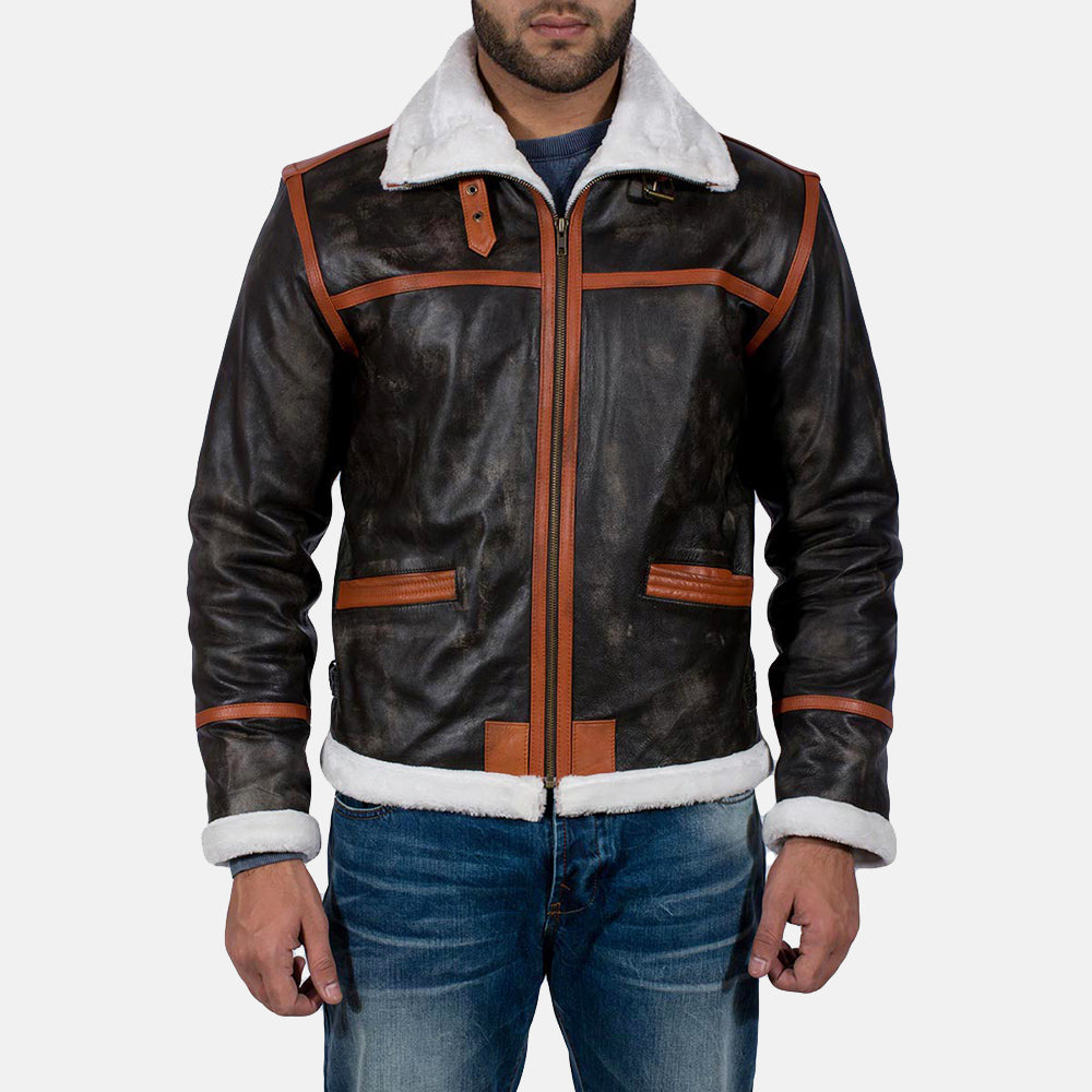 Men's Alpine Brown Fur Leather Jacket