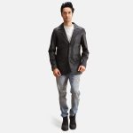 Men's Alyson Black Leather Blazer