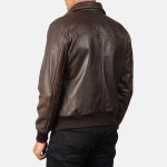 Men's Aaron Brown Leather Bomber Jacket