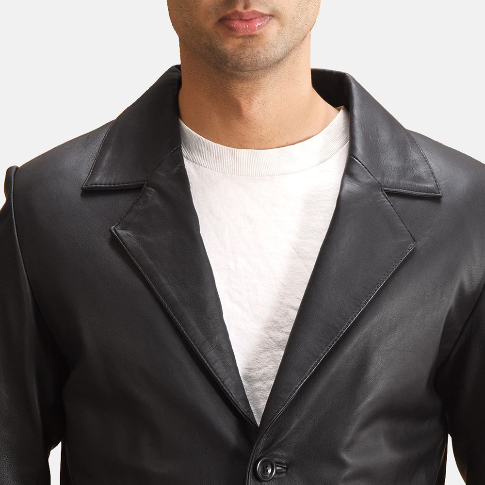 Men's Alyson Black Leather Blazer