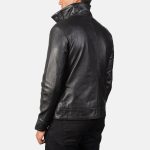 Men's Columbus Black Leather Bomber Jacket