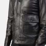 Men's Columbus Black Leather Bomber Jacket