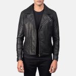 Men's Danny Quilted Black Leather Biker Jacket