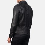 Men's Danny Quilted Black Leather Biker Jacket