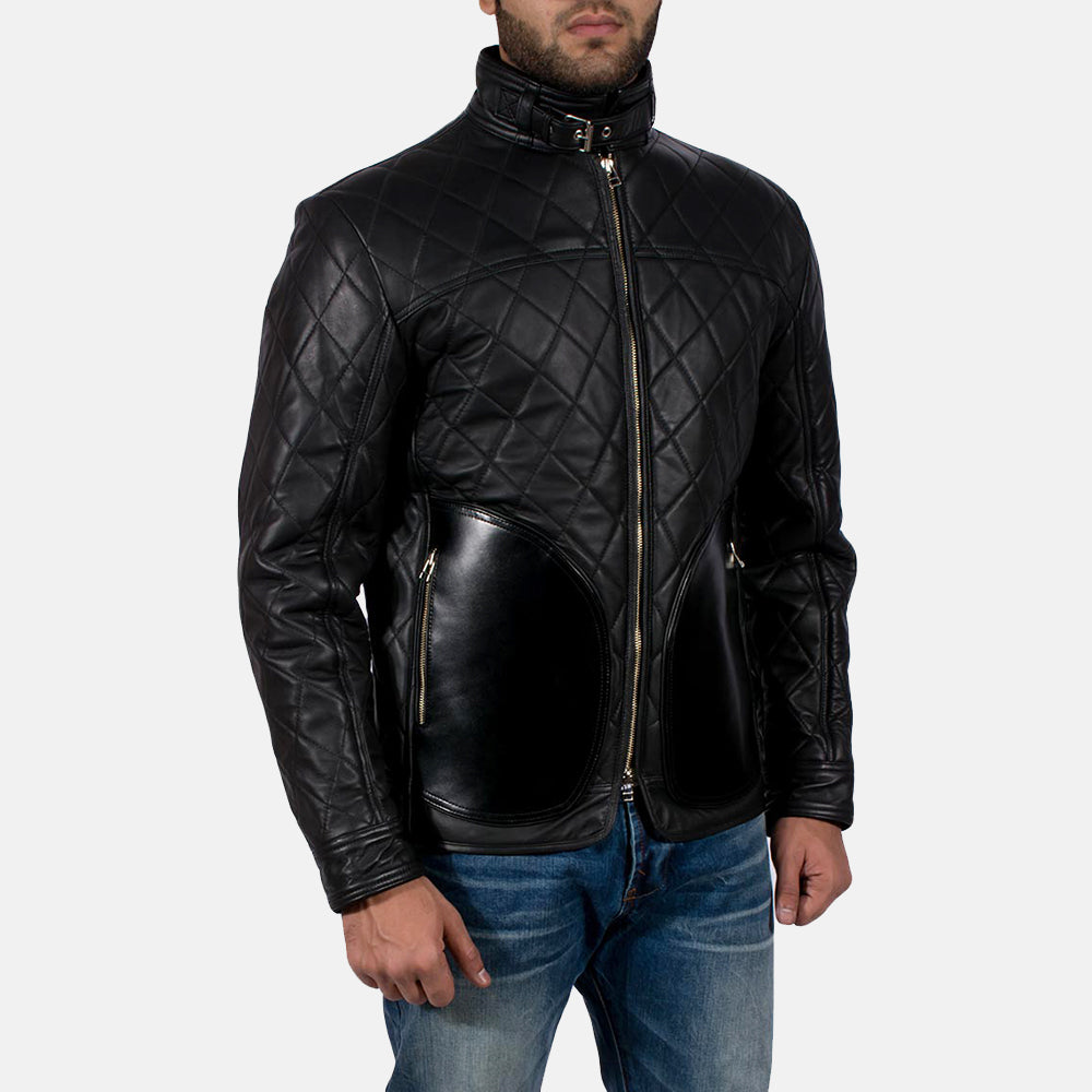Men's Equilibrium Black Leather Jacket