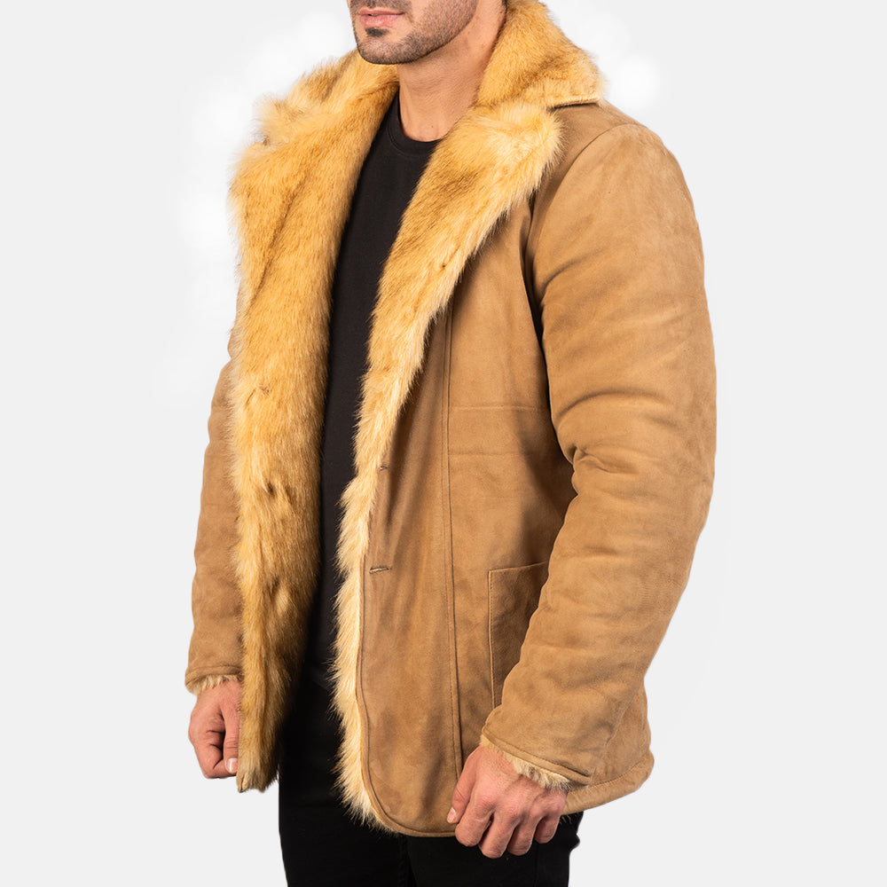 Men's Furlong Beige Suede Leather Jacket