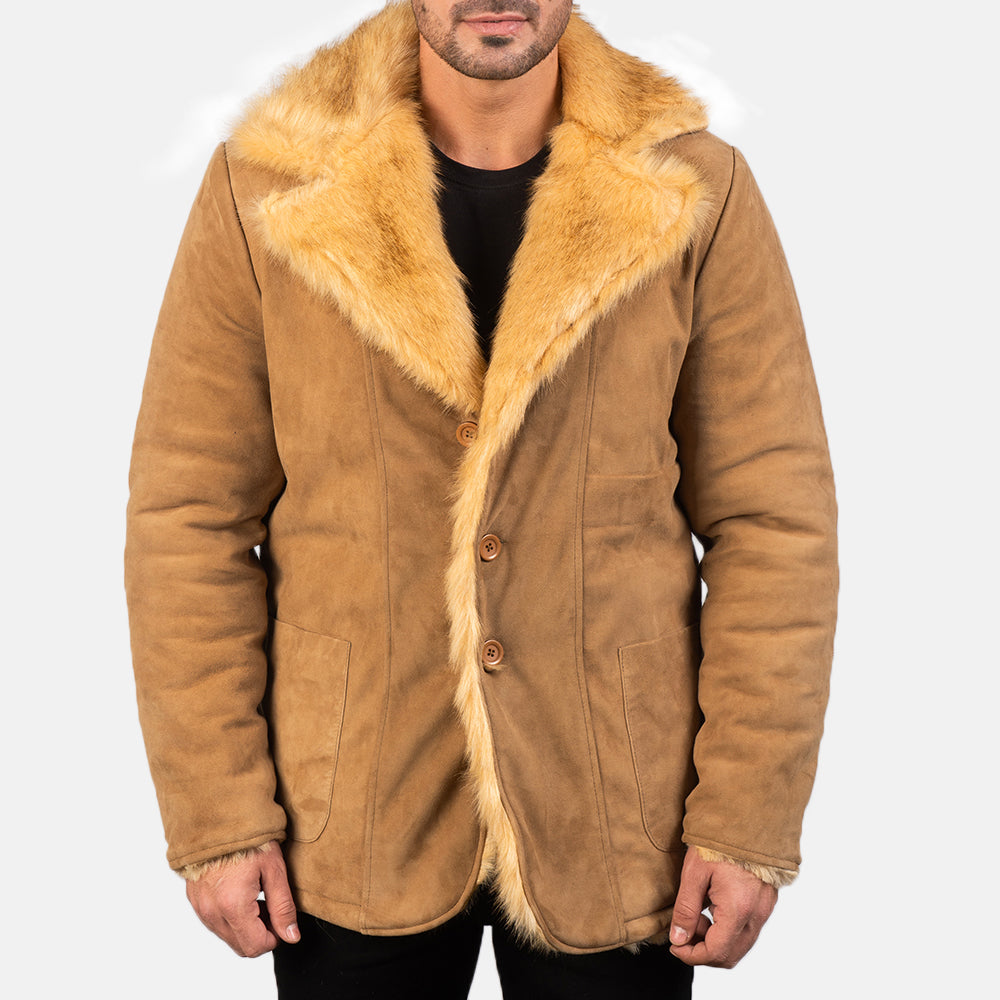 Men's Furlong Beige Suede Leather Jacket