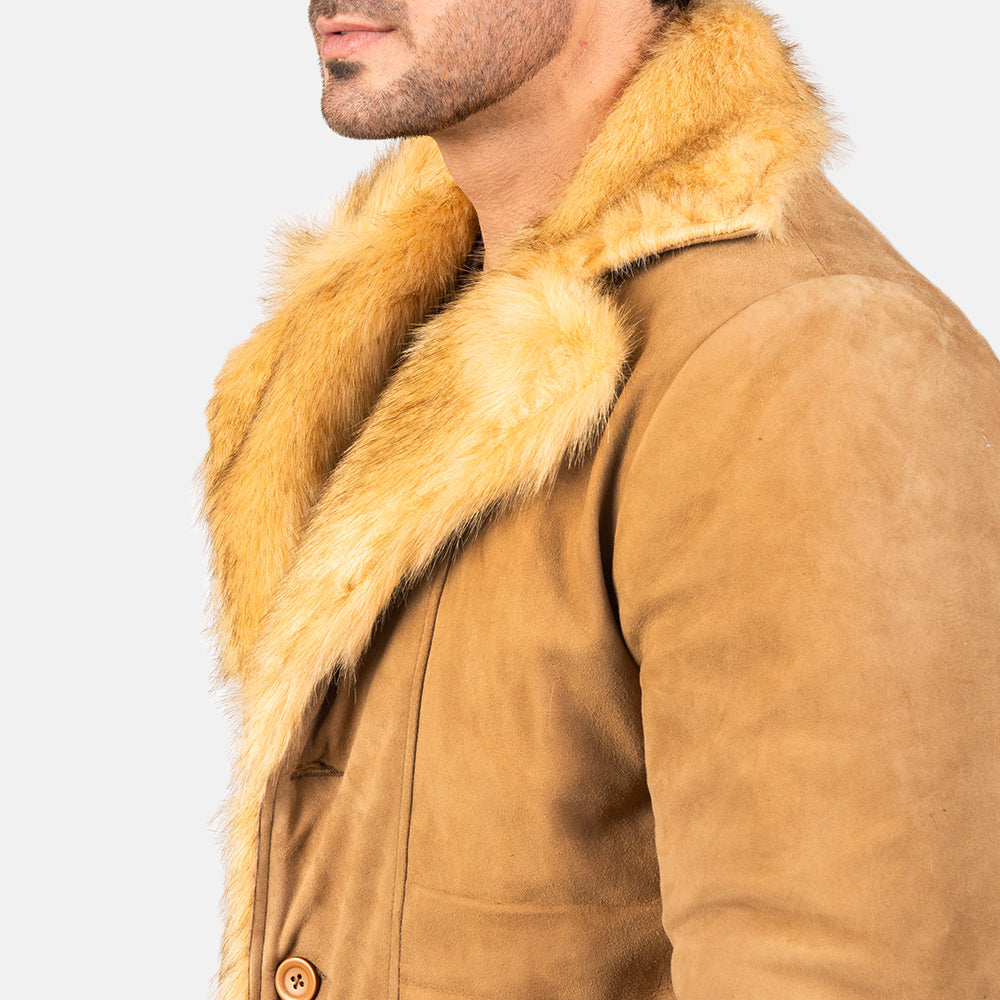 Men's Furlong Beige Suede Leather Jacket