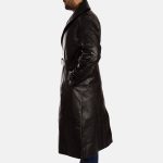 Men's Hooligan Black Leather Trench Coat