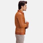 Men's Hubert Tan Brown Leather Jacket