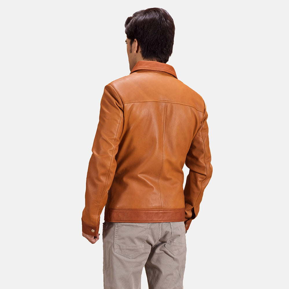 Men's Hubert Tan Brown Leather Jacket
