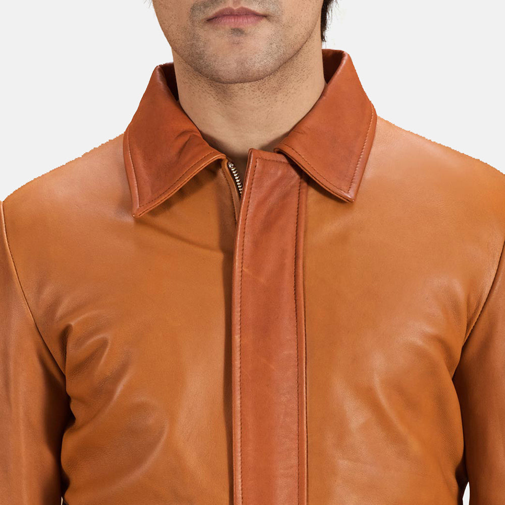 Men's Hubert Tan Brown Leather Jacket