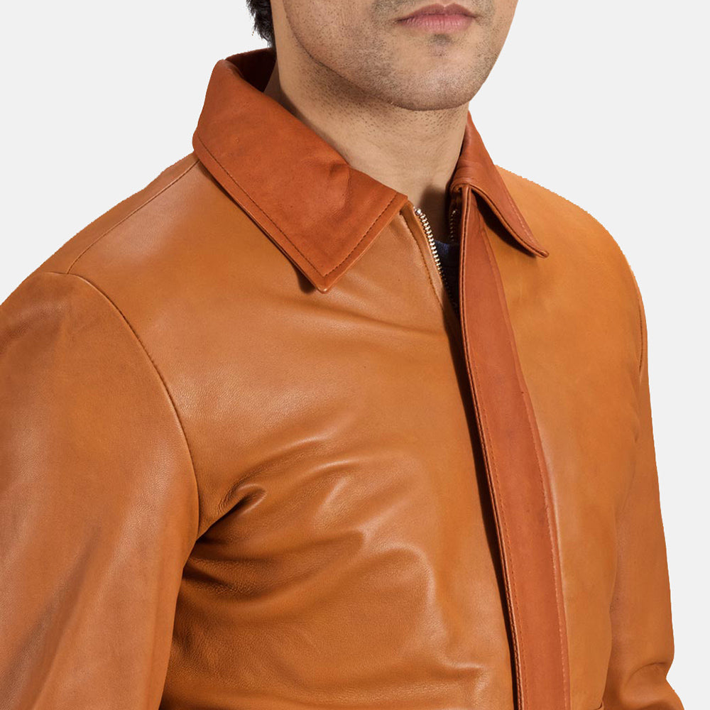 Men's Hubert Tan Brown Leather Jacket
