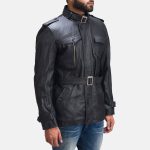 Men's Hunter Black Leather Jacket