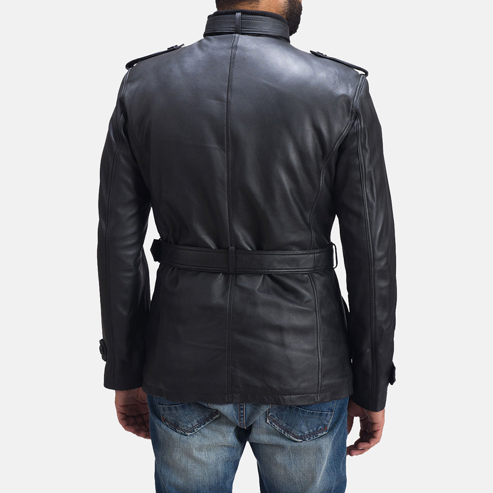 Men's Hunter Black Leather Jacket