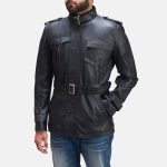 Men's Hunter Black Leather Jacket