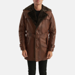 Men's Hunter Distressed Brown Fur Leather Jacket