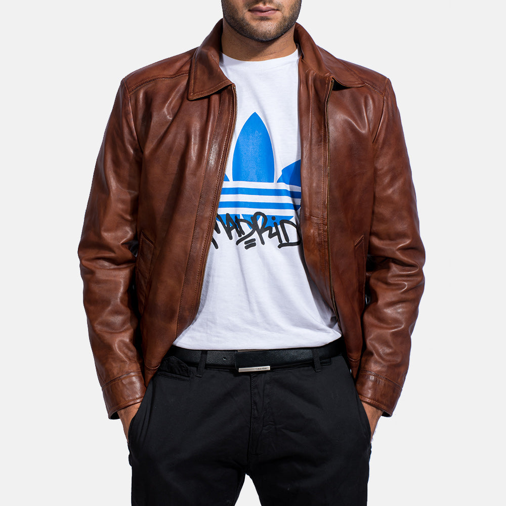 Men's Inferno Brown Leather Jacket