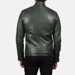 Men's Ionic Green Leather Biker Jacket