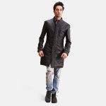 Men's Midlander Quilted Black Leather Coat